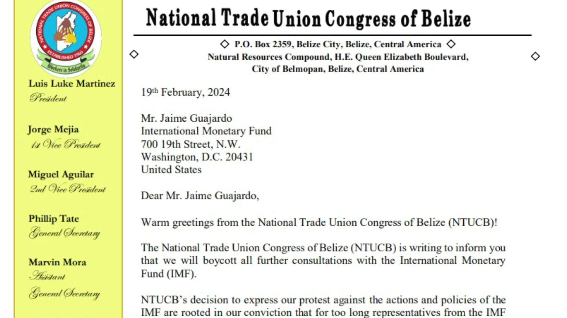 NTUCB Boycotts IMF Meeting Over Approach Towards Public Officers