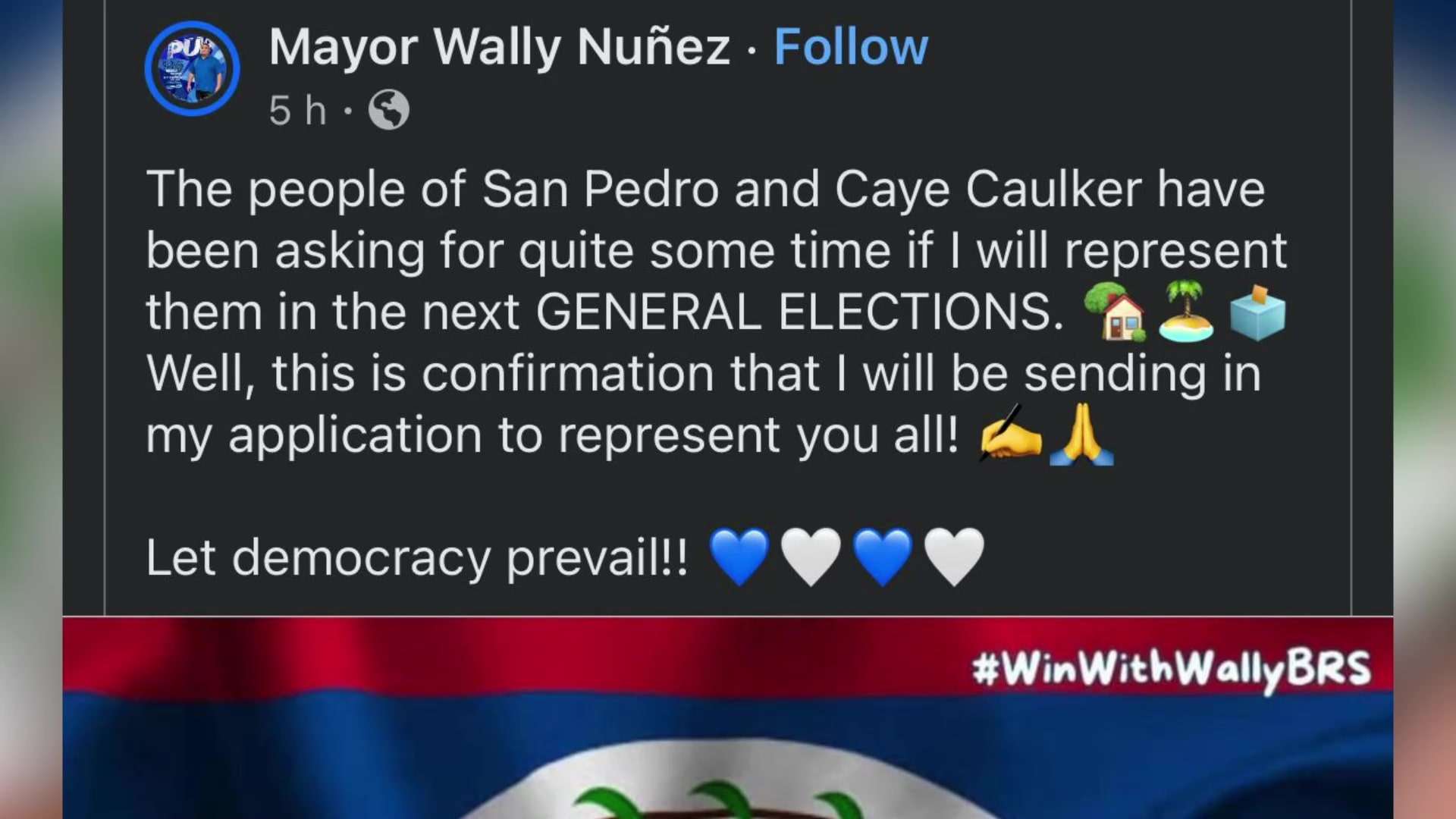 San Pedro Mayor Throws Hat in the Ring, Challenges Political Boss Andre Perez