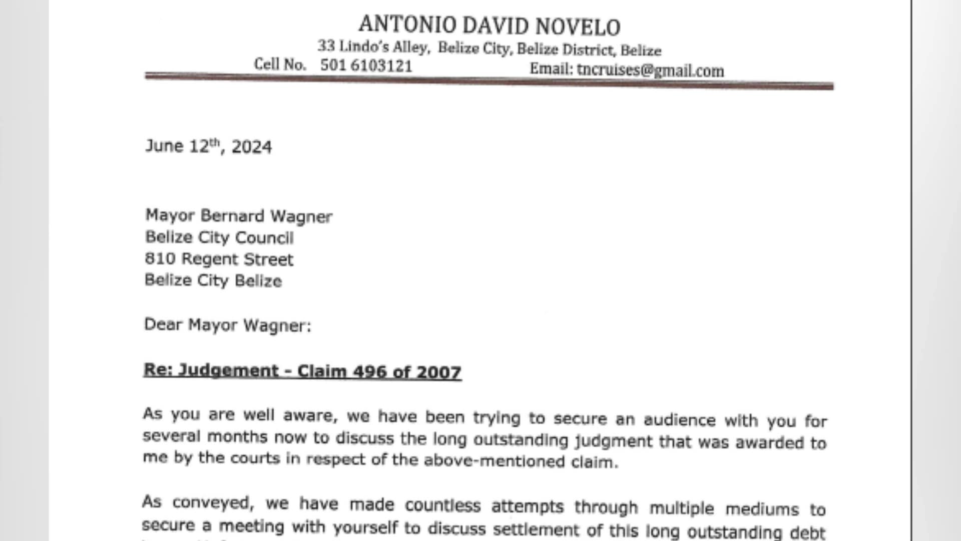 Businessman Demands Half a Million from Belize City Council for Old Court Claim