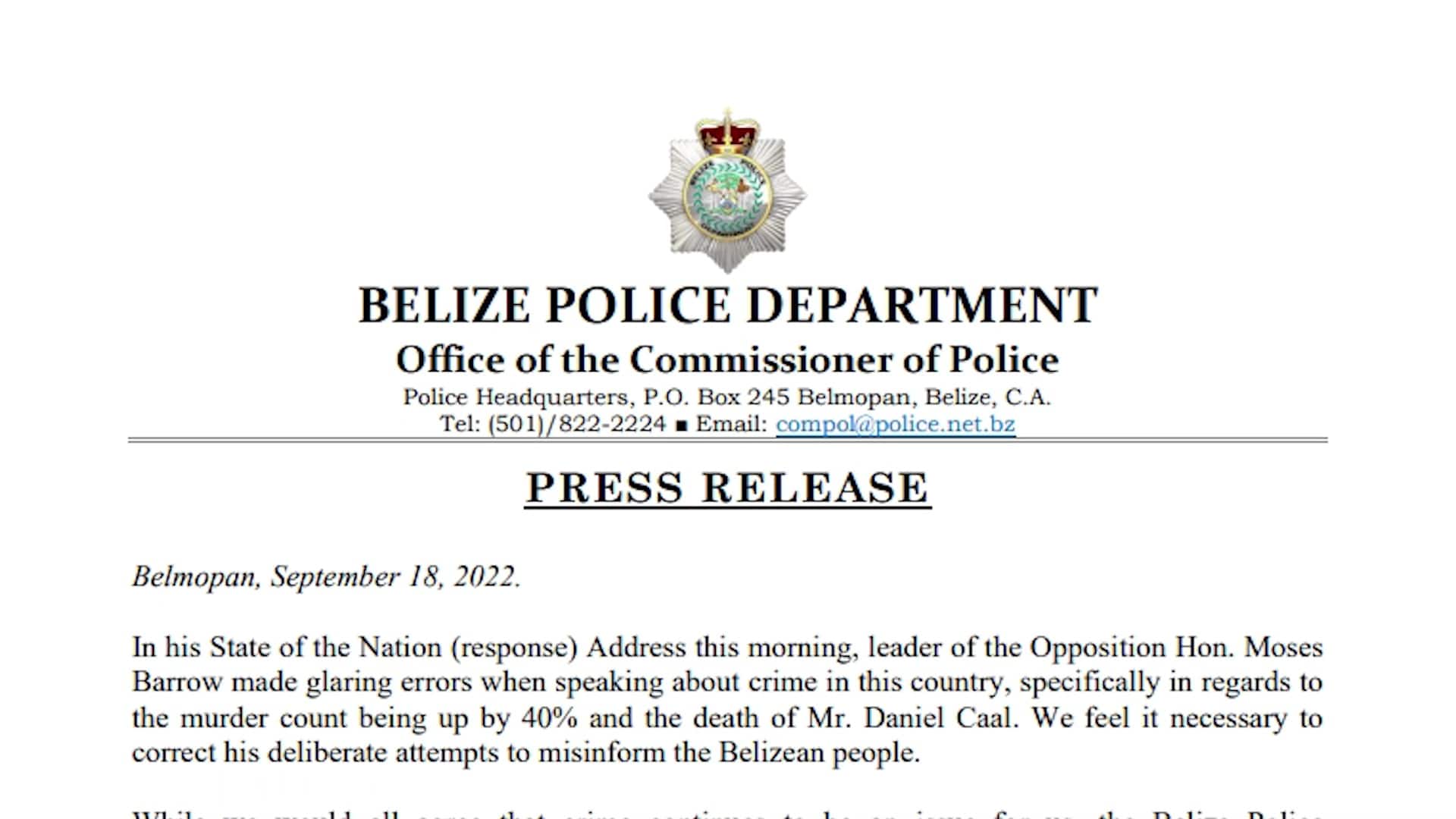 Police Commissioner Refutes Opposition Leader’s Crime Analysis in State of the Nation