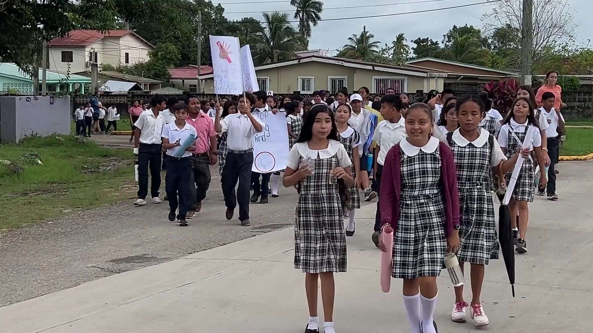Students Parade Against Bullying in Belmopan Streets