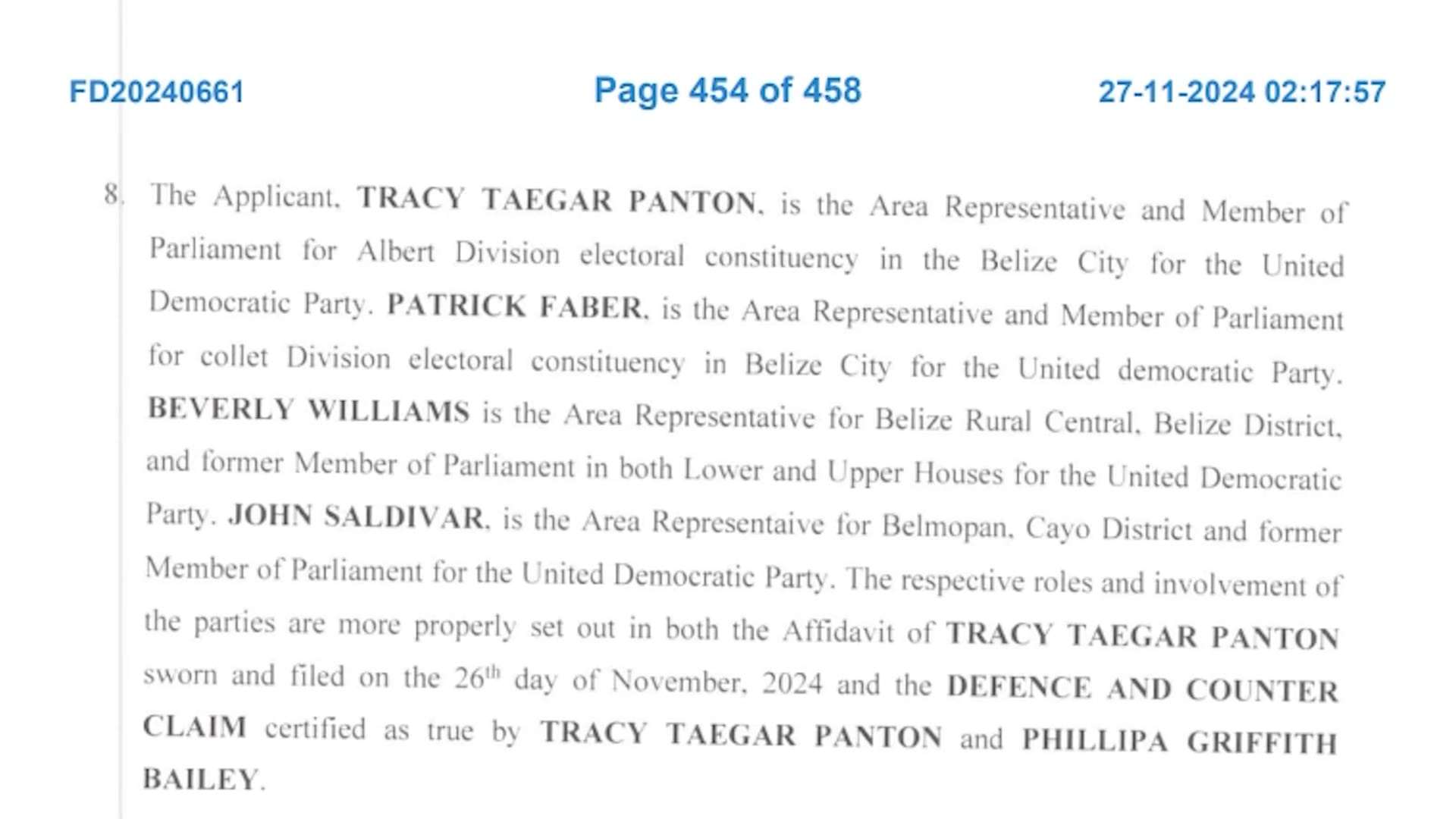 Tracy Panton Urges Court to Fast-Track Case Over UDP Leadership Dispute