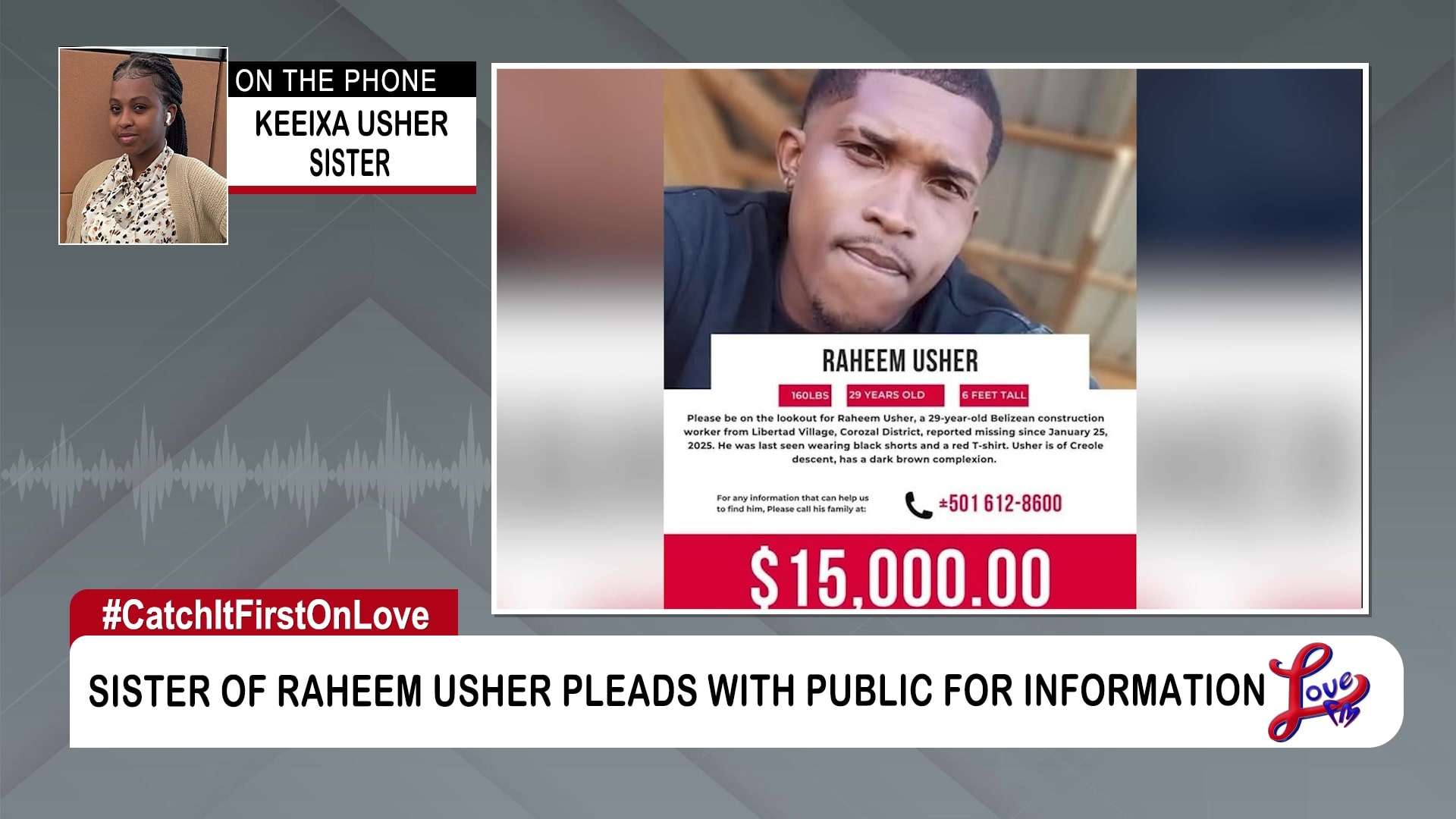 Family Increases Reward to $15,000 for Missing Corozal Resident Raheem Usher