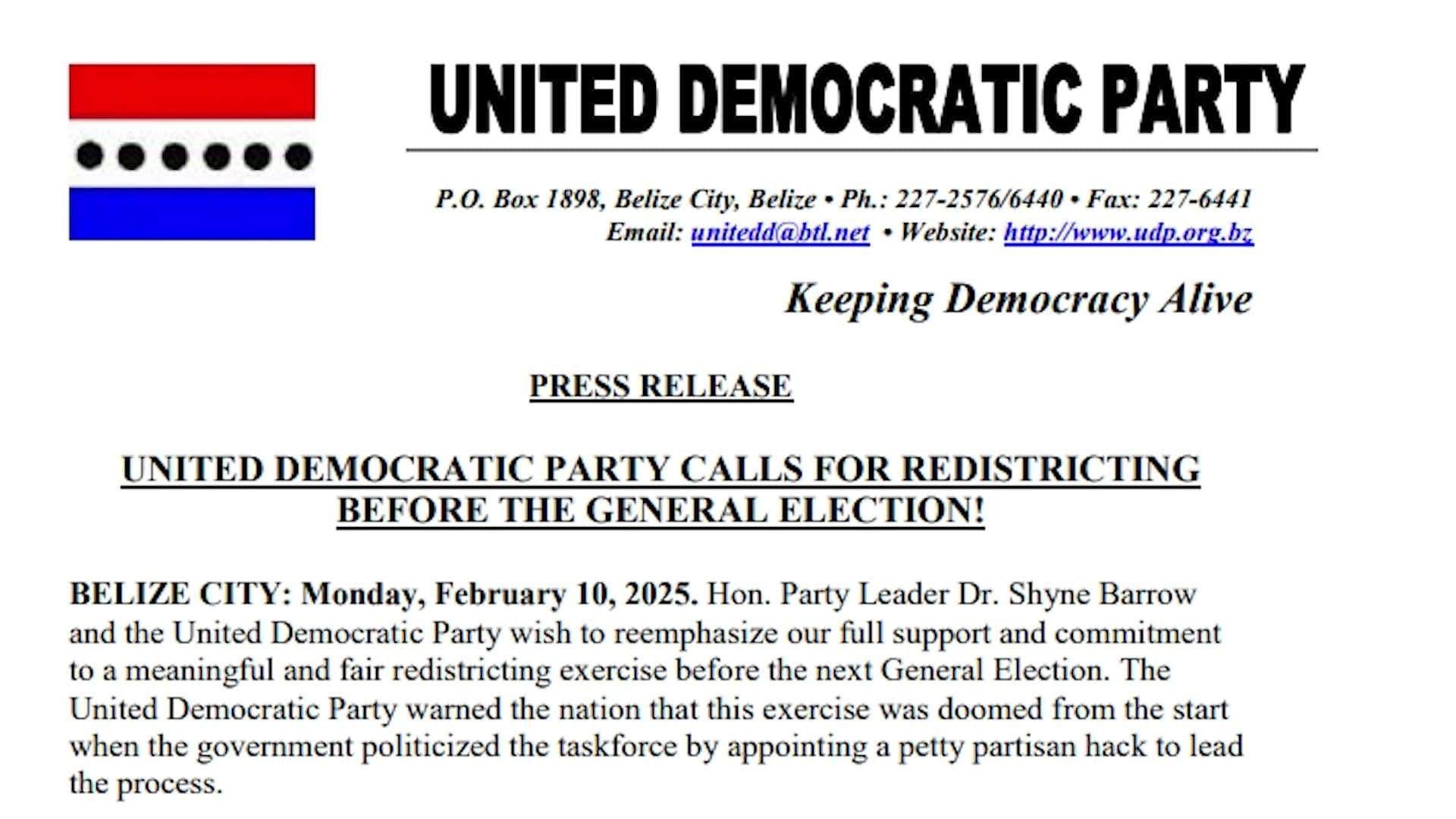 UDP Leader’s Attorney Demands Elections and Boundaries Commission Clarify Election Ballot Colors