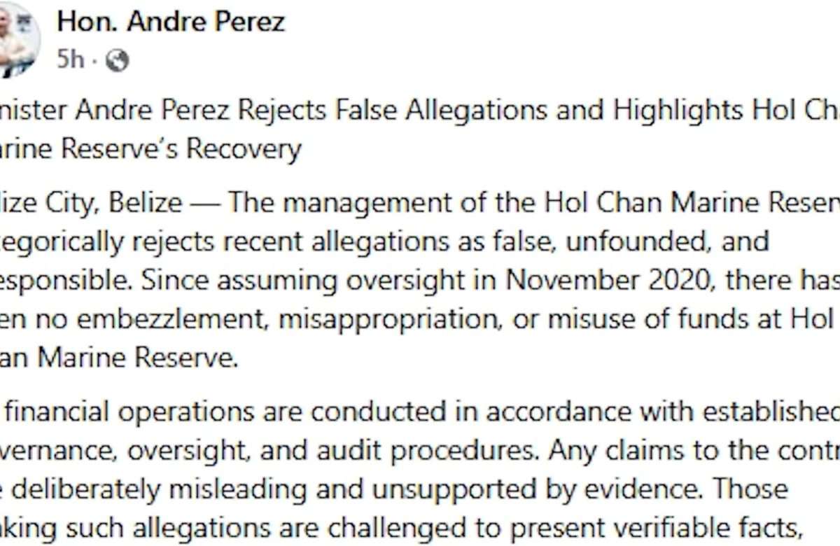 Hol Chan Marine Reserve Denies Financial Misconduct Claims