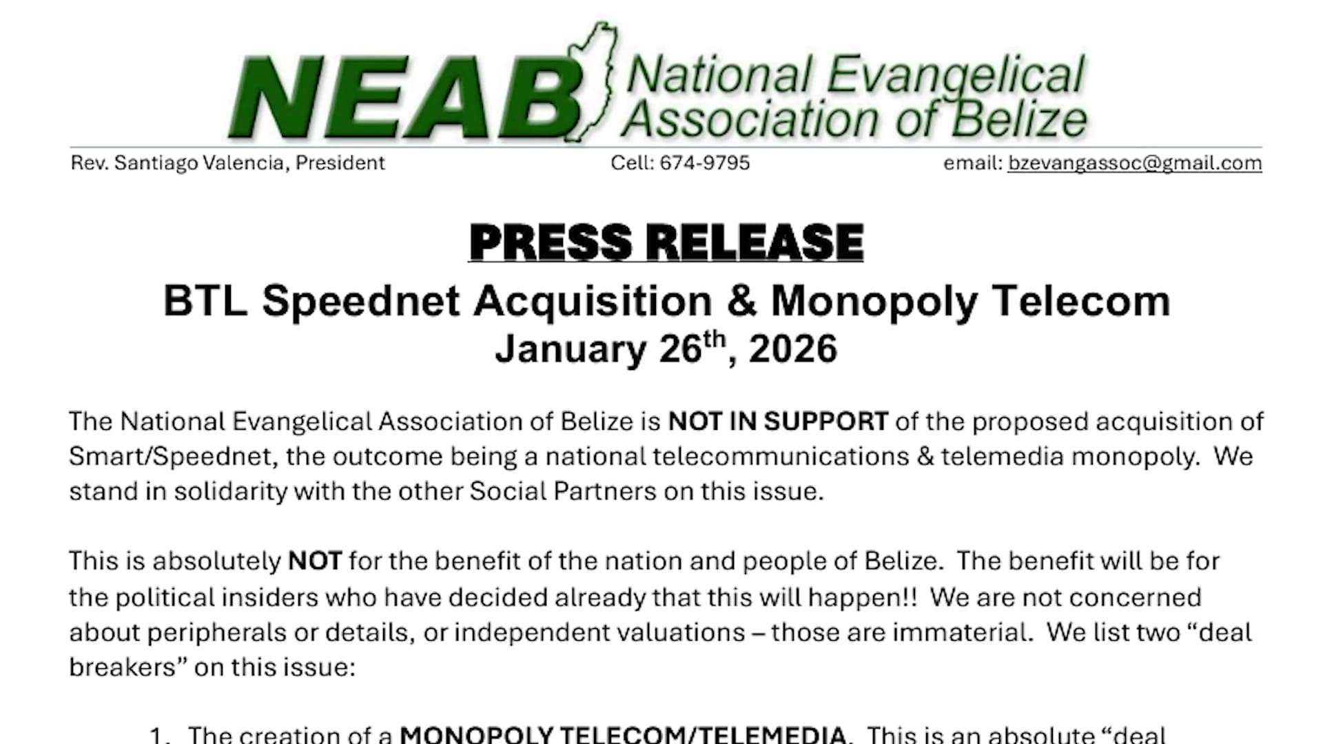 Independent Senators and Evangelicals Reject BTL-SMART Deal