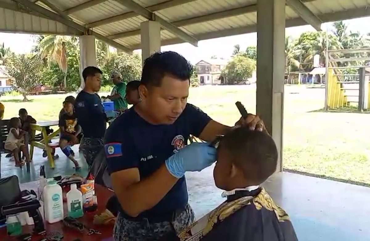 Belize Coast Guard Offers Free Back-to-School Haircuts in Southern Belize
