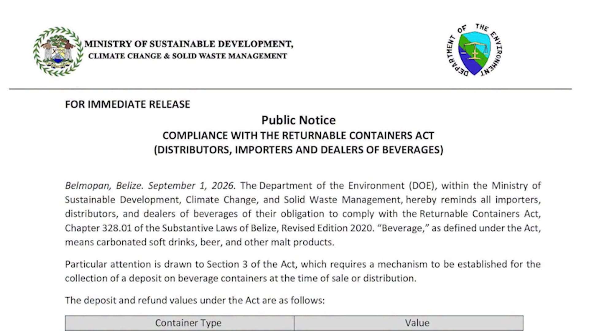 DoE reminds beverage businesses to comply with the container deposit law