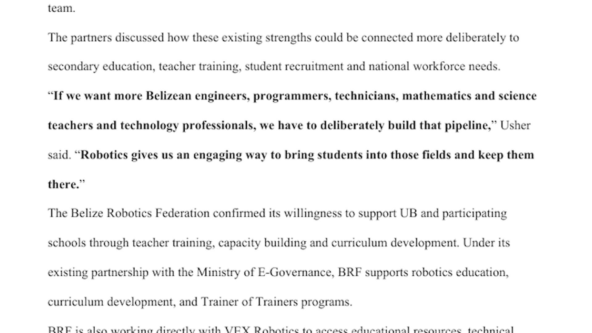 Robotics pathway cleared to connect high school students with university studies 