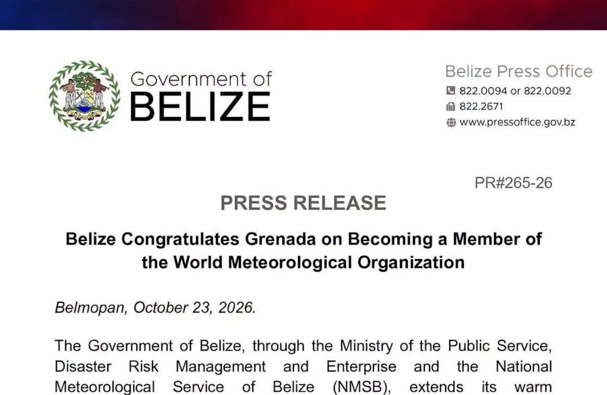 Belize Welcomes Grenada to World Meteorological Organization