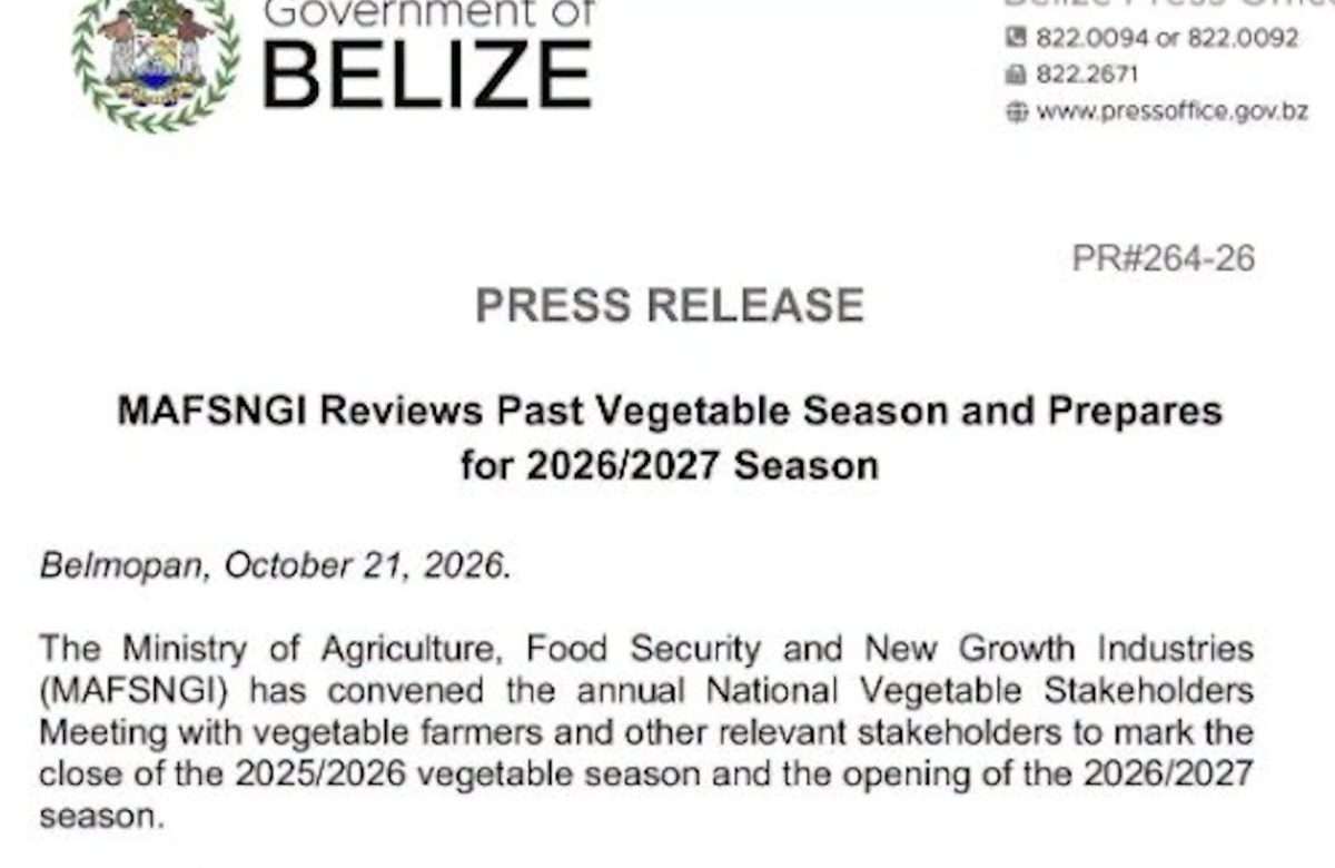 Ministry of Agriculture Prepares Farmers for 2026/2027 Vegetable Season